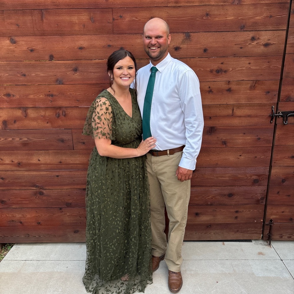 Baltic Born Marseille Embossed Olive Green Maxi Dress